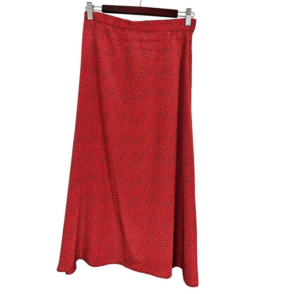 Retro Polka Dot Maxi Skirt Red S Classic Chic Preppy Colorful Artsy Boho Indie